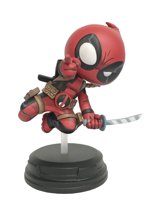 STL328357 MARVEL ANIMATED DEADPOOL JUMPING STATUE - Image 1